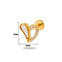 1 Stück Ohrknorpelringe &Stecker Einfacher Stil Koreanische Art Stern Herzform Reines Titan Überzug Inlay Zirkon sku image 14