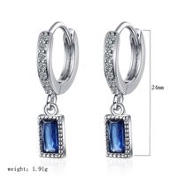 1 Pair Lady Square Plating Inlay Sterling Silver Zircon Gold Plated Silver Plated Drop Earrings sku image 1