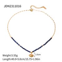 Rostfreier Stahl IG-Stil Perlen Überzug Teufels Auge Halskette Mit Anhänger sku image 1
