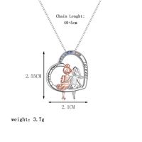 Elegant Sweet Human Letter Heart Shape Sterling Silver Plating Inlay Zircon White Gold Plated Necklace main image 3