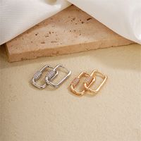 1 Pair IG Style Simple Style U Shape Plating Inlay Copper Zircon Earrings main image 3