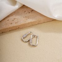 1 Pair IG Style Simple Style U Shape Plating Inlay Copper Zircon Earrings main image 4