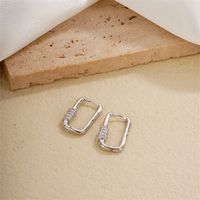 1 Pair IG Style Simple Style U Shape Plating Inlay Copper Zircon Earrings main image 5