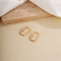 1 Pair IG Style Simple Style U Shape Plating Inlay Copper Zircon Earrings main image 7