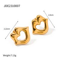 1 Pair IG Style Lips Plating Titanium Steel Ear Studs main image 2