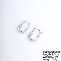 1 Pair IG Style Simple Style U Shape Plating Inlay Copper Zircon Earrings sku image 2