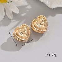 1 Pair Elegant Cute Heart Shape Shell Alloy Iron Ear Studs main image 3