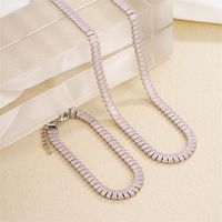 Ig Style Simple Style Rectangle Copper Plating Chain Inlay Zircon Bracelets Necklace main image 3
