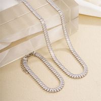 Ig Style Simple Style Rectangle Copper Plating Chain Inlay Zircon Bracelets Necklace main image 7