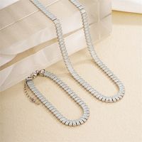 Ig Style Simple Style Rectangle Copper Plating Chain Inlay Zircon Bracelets Necklace main image 6
