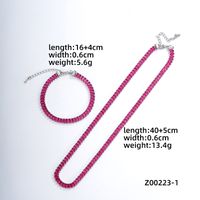 Style Ig Style Simple Rectangle Le Cuivre Placage Chaîne Incruster Zircon Bracelets Collier sku image 1