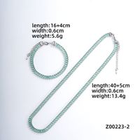 Ig Style Simple Style Rectangle Copper Plating Chain Inlay Zircon Bracelets Necklace sku image 2