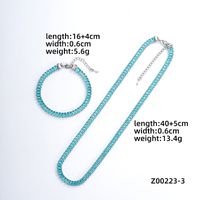 Style Ig Style Simple Rectangle Le Cuivre Placage Chaîne Incruster Zircon Bracelets Collier sku image 3