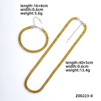 Ig Style Simple Style Rectangle Copper Plating Chain Inlay Zircon Bracelets Necklace sku image 8