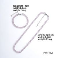 Style Ig Style Simple Rectangle Le Cuivre Placage Chaîne Incruster Zircon Bracelets Collier sku image 9