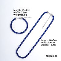 Style Ig Style Simple Rectangle Le Cuivre Placage Chaîne Incruster Zircon Bracelets Collier sku image 10