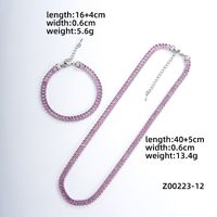 Style Ig Style Simple Rectangle Le Cuivre Placage Chaîne Incruster Zircon Bracelets Collier sku image 12