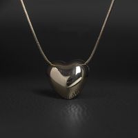 Einfacher Stil Herzform Kupfer Überzug 18 Karat Vergoldet Halskette Mit Anhänger main image 1