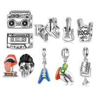 Original Design Hip-hop Rock Guitar Lips Shark Sterling Silver Epoxy Jewelry Accessories main image 1