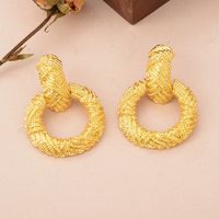 1 Pair Vintage Style French Style Circle Copper 18k Gold Plated Ear Studs main image 4