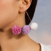 1 Pair Sweet Hairball Alloy Drop Earrings main image 4