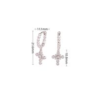 1 Paar Einfacher Stil Kreuzen Inlay Sterling Silber Juwel Tropfenohrringe main image 3