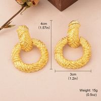 1 Pair Vintage Style French Style Circle Copper 18k Gold Plated Ear Studs sku image 1