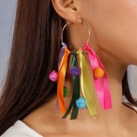 1 Pair Glam Sweet Tassel Alloy Colored Ribbons Drop Earrings main image 5