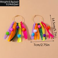 1 Pair Glam Sweet Tassel Alloy Colored Ribbons Drop Earrings main image 2