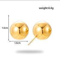 1 Pair Fashion Simple Style Geometric Round Stainless Steel 18k Gold Plated Ear Studs main image 3