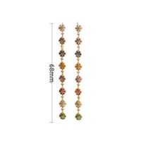 1 Pair Vintage Style Flower Plating Inlay Sterling Silver Zircon White Gold Plated Gold Plated Drop Earrings main image 4
