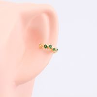 1 Pair Retro Color Block Plating Inlay Sterling Silver Zircon White Gold Plated Gold Plated Ear Cuffs main image 4