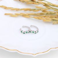1 Pair Retro Color Block Plating Inlay Sterling Silver Zircon White Gold Plated Gold Plated Ear Cuffs main image 6