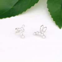 1 Pair Simple Style Bunny Ears Solid Color Plating Inlay Sterling Silver Pearl White Gold Plated Gold Plated Ear Cuffs main image 9