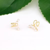 1 Pair Simple Style Bunny Ears Solid Color Plating Inlay Sterling Silver Pearl White Gold Plated Gold Plated Ear Cuffs main image 8