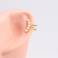 1 Pair Simple Style Bunny Ears Solid Color Plating Inlay Sterling Silver Pearl White Gold Plated Gold Plated Ear Cuffs main image 7