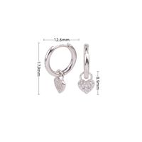 1 Pair Simple Style Heart Shape Inlay Sterling Silver Gem Drop Earrings main image 3