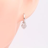 1 Pair Simple Style Heart Shape Inlay Sterling Silver Gem Drop Earrings main image 5