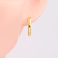 1 Pair Simple Style Solid Color Plating Sterling Silver Gold Plated Ear Studs main image 4