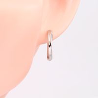 1 Pair Simple Style Solid Color Plating Sterling Silver Gold Plated Ear Studs main image 5
