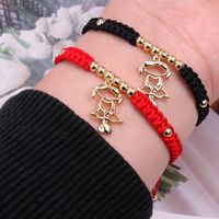 Cute Handmade Sweet Cartoon Character Rope Copper Knitting Polishing Plating 18k Gold Plated Drawstring Bracelets sku image 8