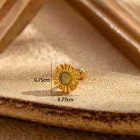 1 Piece French Style Simple Style Korean Style Eye Flower Rhombus Enamel Inlay Copper Zircon Earrings main image 3