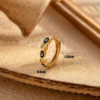 1 Piece French Style Simple Style Korean Style Pearl Eye Rhombus Inlay Copper Zircon Earrings main image 2