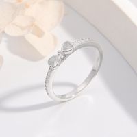 Ig Style Cute Sweet Bow Knot Sterling Silver Plating Inlay Zircon White Gold Plated Rhodium Plated Rings main image 3