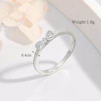 Style Ig Mignon Sucré Noeud D'arc Argent Sterling Placage Incruster Zircon Or Blanc Plaqué Plaqué Rhodium Anneaux sku image 1