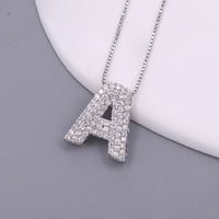 Simple Style Letter Copper Plating Inlay Zircon White Gold Plated Pendant Necklace sku image 1