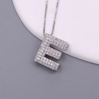 Simple Style Letter Copper Plating Inlay Zircon White Gold Plated Pendant Necklace sku image 5