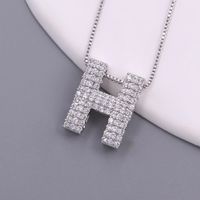 Simple Style Letter Copper Plating Inlay Zircon White Gold Plated Pendant Necklace sku image 8