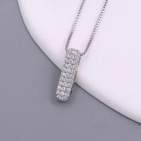 Simple Style Letter Copper Plating Inlay Zircon White Gold Plated Pendant Necklace sku image 9
