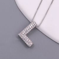 Simple Style Letter Copper Plating Inlay Zircon White Gold Plated Pendant Necklace sku image 12